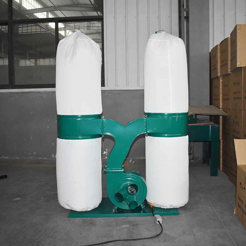 木工布袋吸尘器工业用粉尘除尘器工厂车间雕刻机集尘器移动式风机 1.5kw-380v-双桶节能款(3米软管)